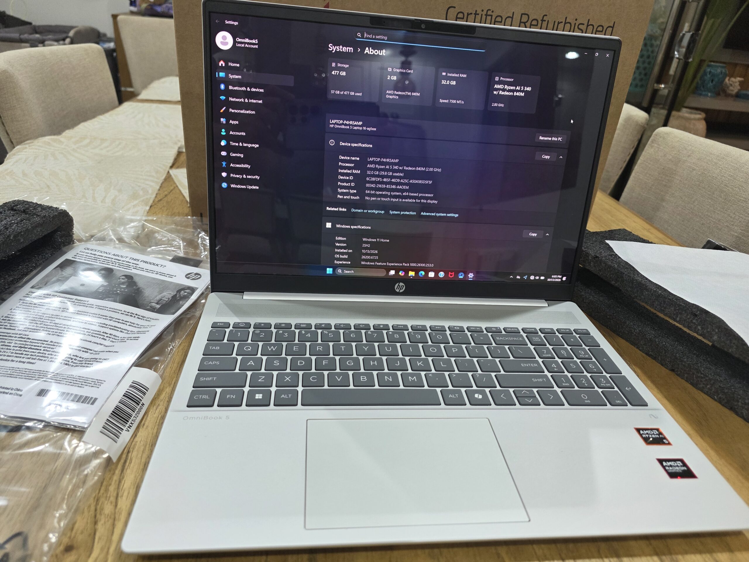 HP OmniBook 5 AI Laptop OLED 32 GB de RAM - Imagen 4